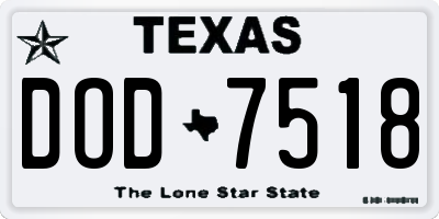 TX license plate DOD7518