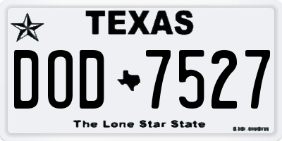 TX license plate DOD7527