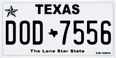 TX license plate DOD7556