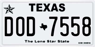TX license plate DOD7558