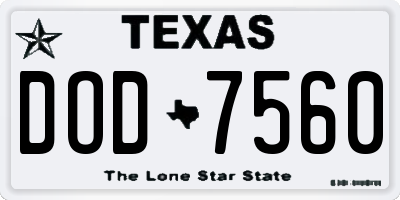 TX license plate DOD7560