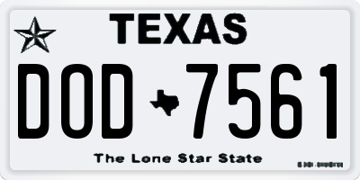 TX license plate DOD7561