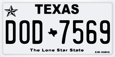 TX license plate DOD7569