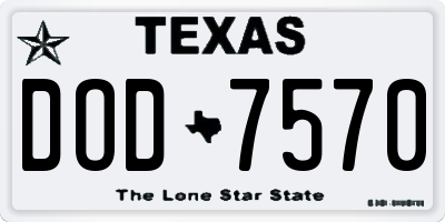 TX license plate DOD7570