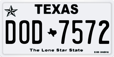TX license plate DOD7572