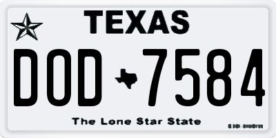 TX license plate DOD7584