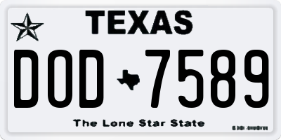 TX license plate DOD7589