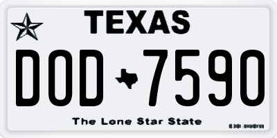 TX license plate DOD7590