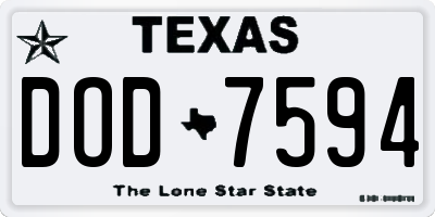 TX license plate DOD7594