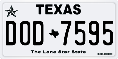 TX license plate DOD7595