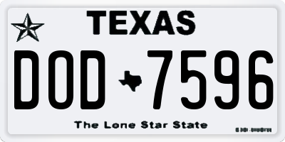 TX license plate DOD7596