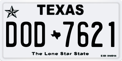 TX license plate DOD7621