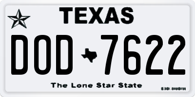 TX license plate DOD7622