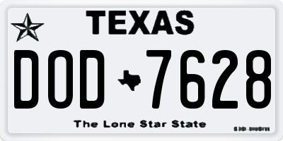 TX license plate DOD7628