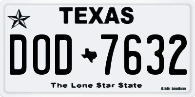 TX license plate DOD7632