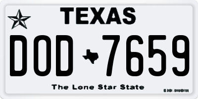 TX license plate DOD7659