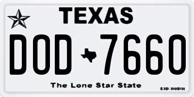 TX license plate DOD7660