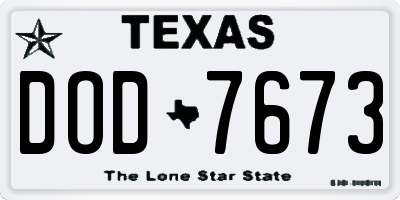 TX license plate DOD7673