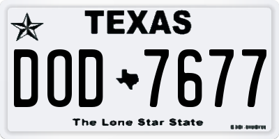 TX license plate DOD7677