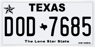 TX license plate DOD7685