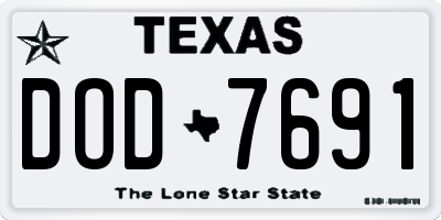 TX license plate DOD7691