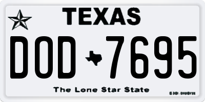 TX license plate DOD7695
