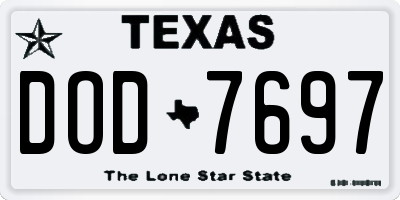TX license plate DOD7697