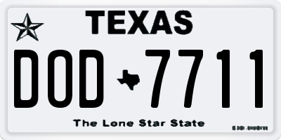 TX license plate DOD7711