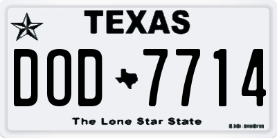 TX license plate DOD7714