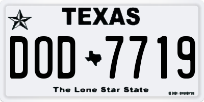 TX license plate DOD7719
