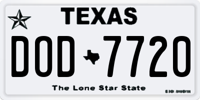TX license plate DOD7720
