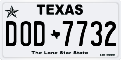TX license plate DOD7732