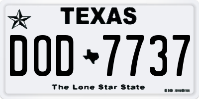 TX license plate DOD7737