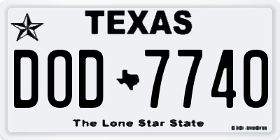 TX license plate DOD7740