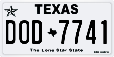 TX license plate DOD7741