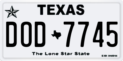TX license plate DOD7745