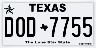 TX license plate DOD7755