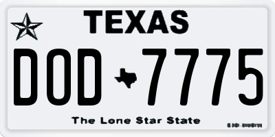 TX license plate DOD7775