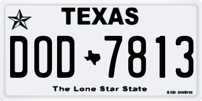 TX license plate DOD7813