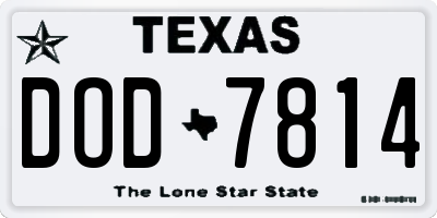 TX license plate DOD7814