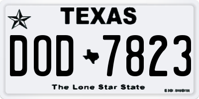 TX license plate DOD7823