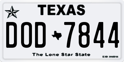 TX license plate DOD7844