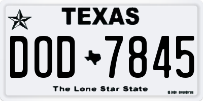 TX license plate DOD7845