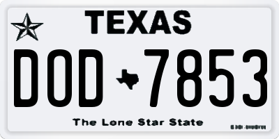 TX license plate DOD7853