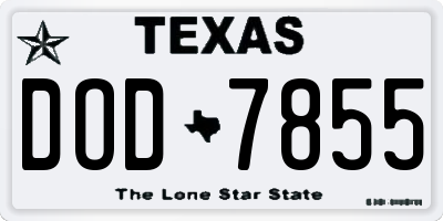 TX license plate DOD7855