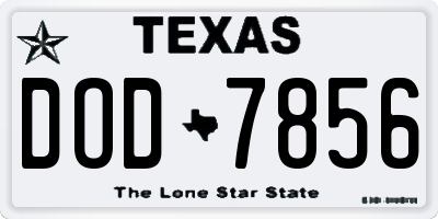TX license plate DOD7856