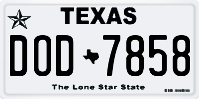 TX license plate DOD7858