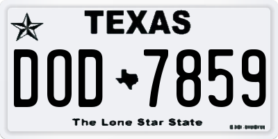 TX license plate DOD7859
