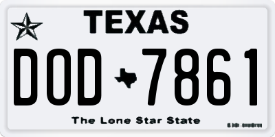 TX license plate DOD7861