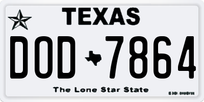 TX license plate DOD7864